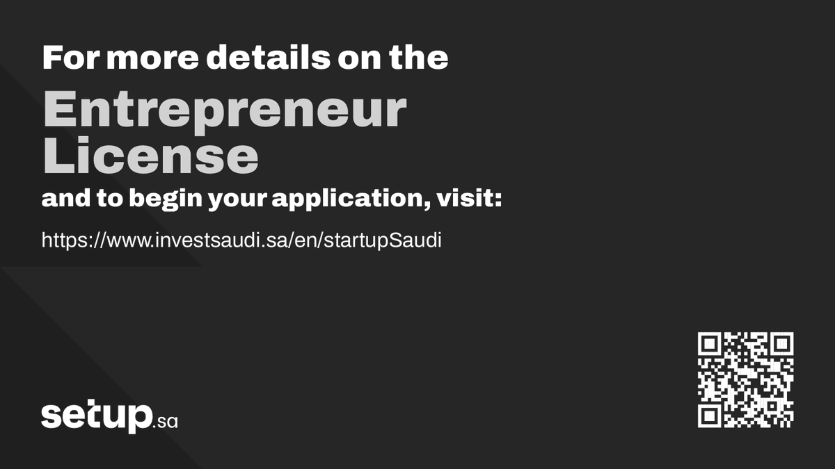 setupsa_sa's tweet photo. Launch your startup in Saudi Arabia! 🌐
MISA’s Entrepreneur License offers 100% foreign ownership and a low $550 annual fee (for the first 3 years). No minimum capital required.

Get expert help from https://t.co/0nxgo3GUzS and for more information. visit https://t.co/5UVEv16Qjt https://t.co/XBGy5fmlgF