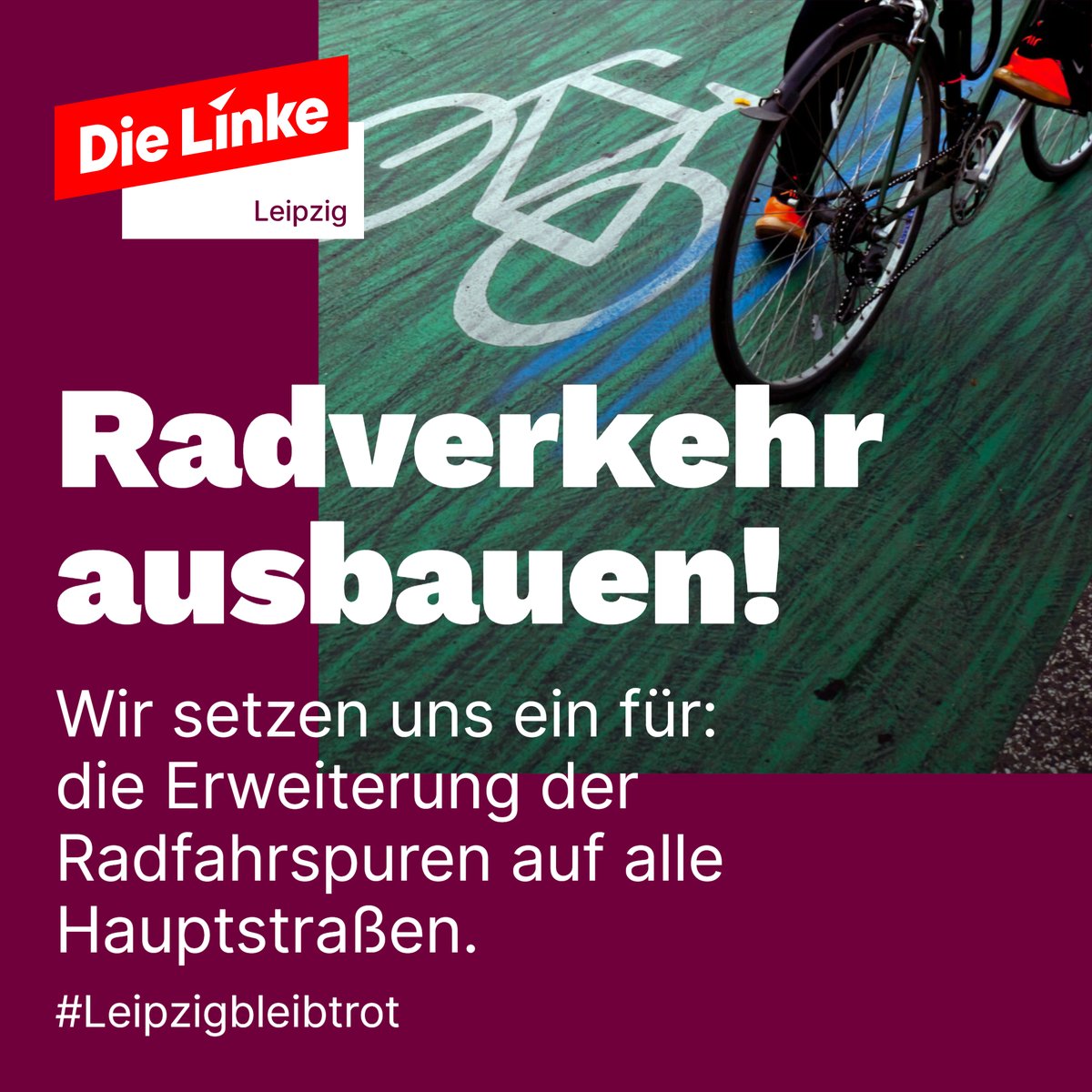 #Radverkehr: In einer kompakten Stadt wie Leipzig ist das Fahrrad ein ideales Verkehrsmittel um individuell, umweltschonend sowie gesundheitsfördernd mobil zu sein. Radwege müssen so ausgestaltet werden, dass sie attraktiv und sicher sind.
#Leipzigbleibtrot #linkswirkt #srwle24