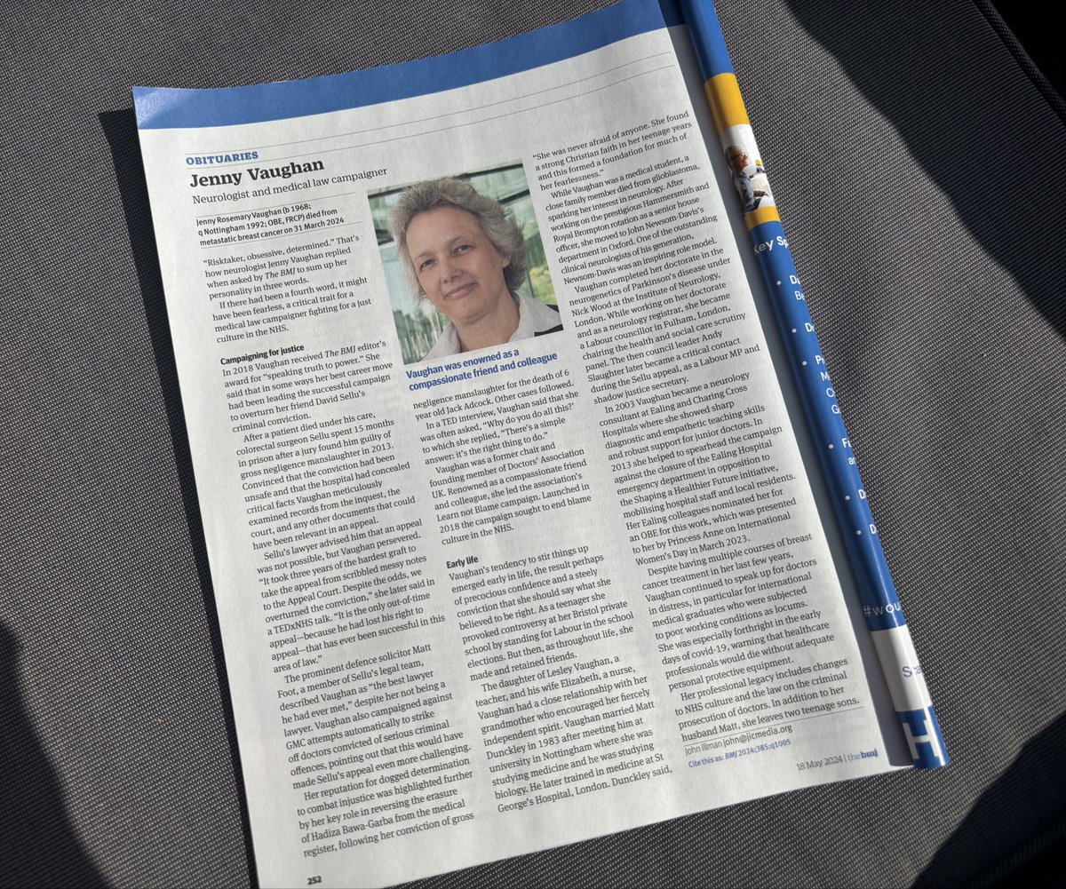 On the topic of role models: A testament to power and determination here in @DrJennyVaughan obituary (@bmj_latest print this week) bmj.com/content/385/bm…
