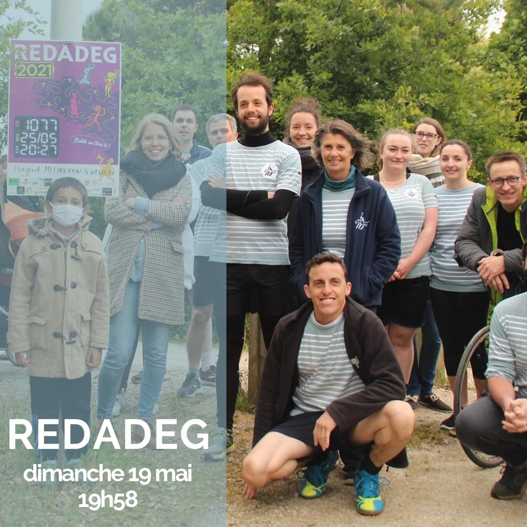 Nous avons acheté le km 638 de la Redadeg, cette grande course qui parcourt toute la Bretagne pour la défense et la promotion de la langue bretonne.

Soyez nombreux .se à venir courir ce kilomètre : rdv ce  19 mai à 19h30 sur le parking Intermarché de St-Avé, nous serons là !