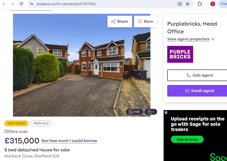 'Just added' to .@Zoopla by #Purplebricks
zoopla.co.uk/for-sale/detai…
Currently marketed since November by #SisterLister #Strike £10k cheaper
rightmove.co.uk/properties/142…
2 bites at the same cherry? Or swapping brands after 6 months? 
Clock reset. Public misled.

@NTSELAT On. YOUR. Watch.