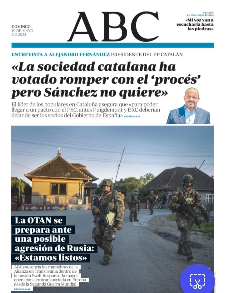 🗞️ @alejandroTGN en portada de @abc_es: 'Para poder llegar a un pacto con el PSC, antes Puigdemont y ERC deberían dejar de ser los socios del Gobierno de España'.