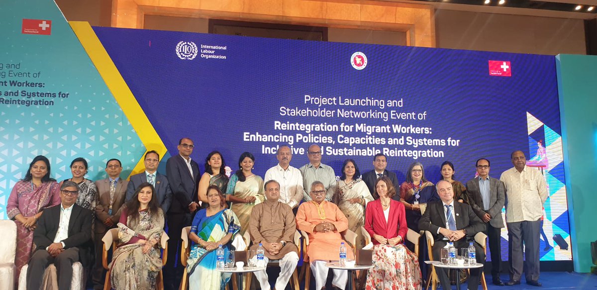 Project launching and stakeholder networking Event of the 'Reintrigration for Migrant Workers Project: Enhancing Policies, Capacities and Systems for Inclusive and Sustainable Reintegration '
# ILO 
#SDC
#GovernmentOfBangladesh