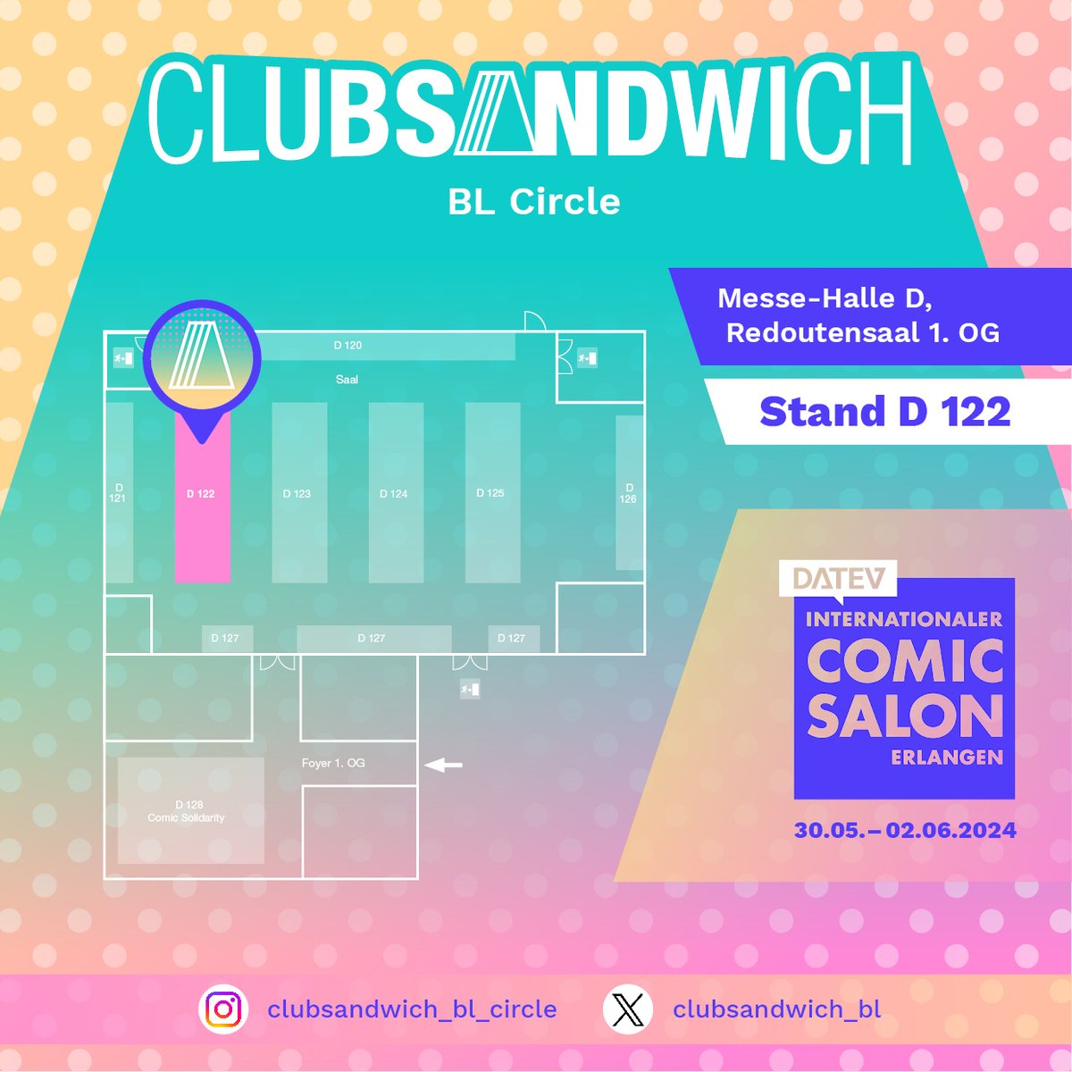 Wir werden dieses Jahr beim <a href="/Comic_Salon_ER/">Comic-Salon Erlangen</a>  #cse24 sein! 🤩 Hier findet ihr uns: