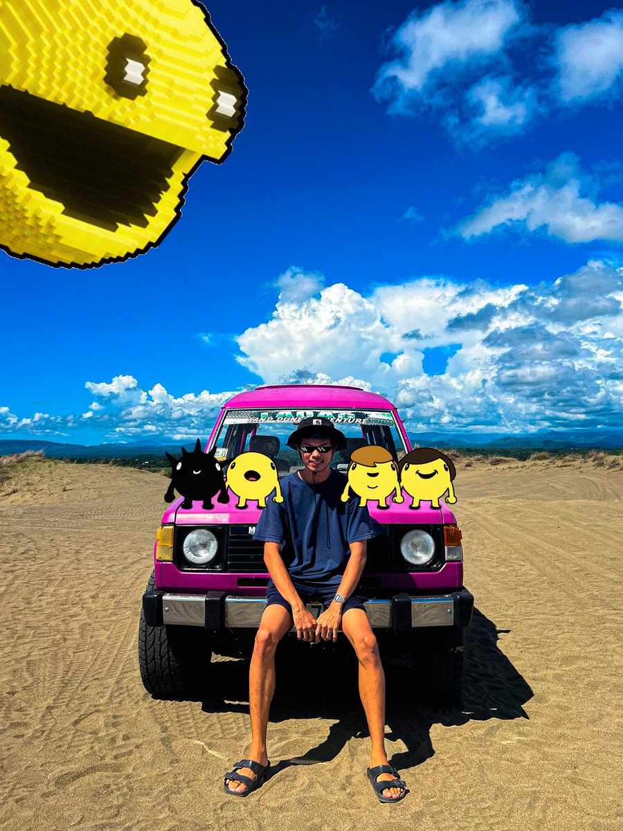 GMOON PACMOONIANS Rise and shine here at Sand Dunes Paoay, Ilocos Norte, Philippines with Bobby, Lamboland, Blastboy, Pacnub and Mr. PACsun! 🔥💛 @pacmoon_ @BobbyBigYield @LambolandNFT @BlastBoyStrong @Pacnub Have a great Sunday to y'all PACFAM!!!