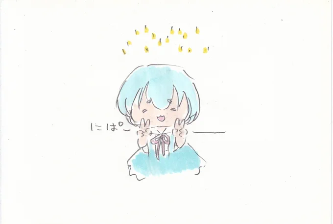 とりあえず笑っとく綾波レイ。#イラスト #エヴァンゲリオン 