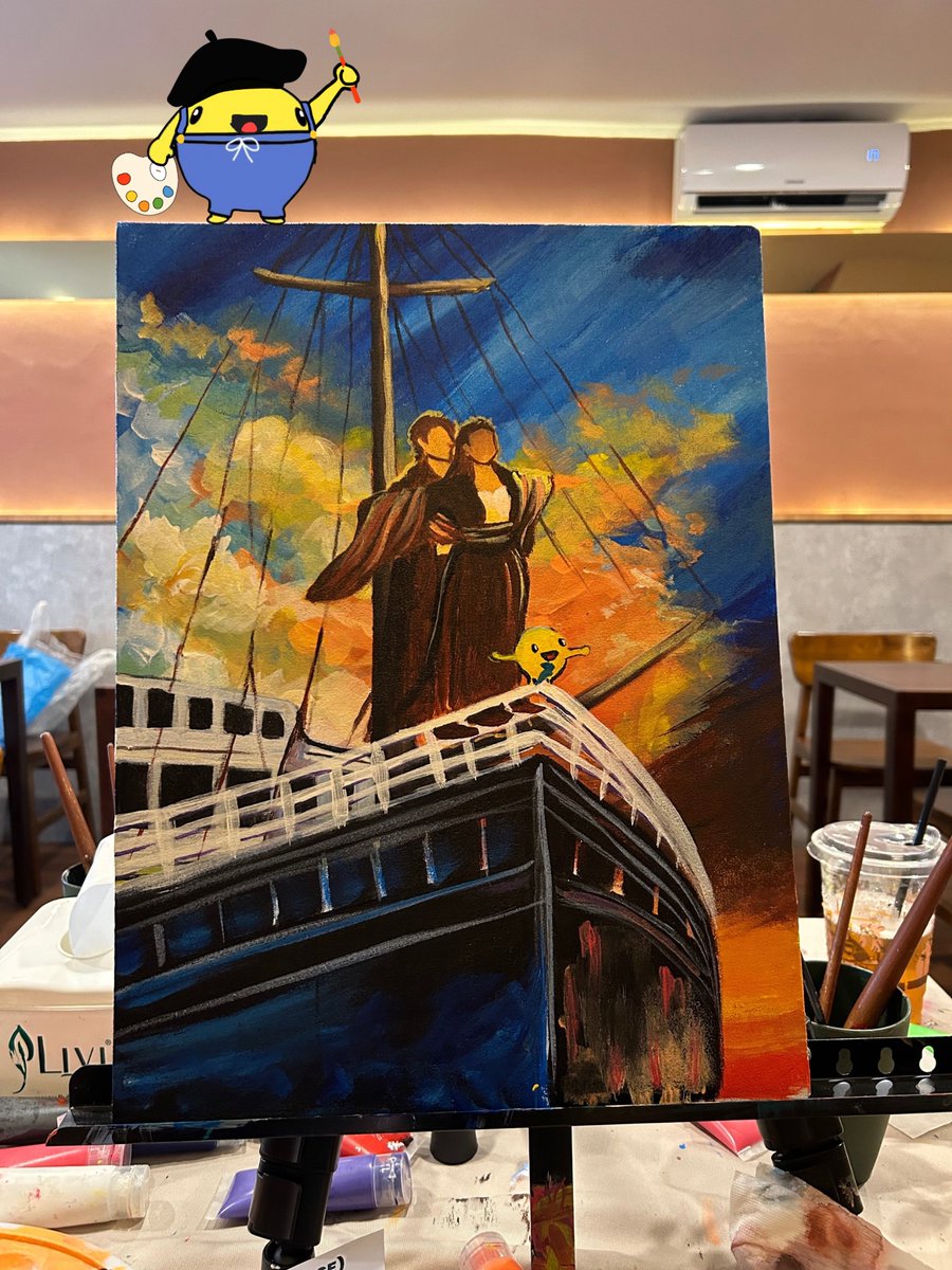 GMOON!🌸 First timer painting @Pacnub in the iconic Titanic scene in just 4 hours 🚢 Wish I had more time to perfect up this piece! @pacmoon_