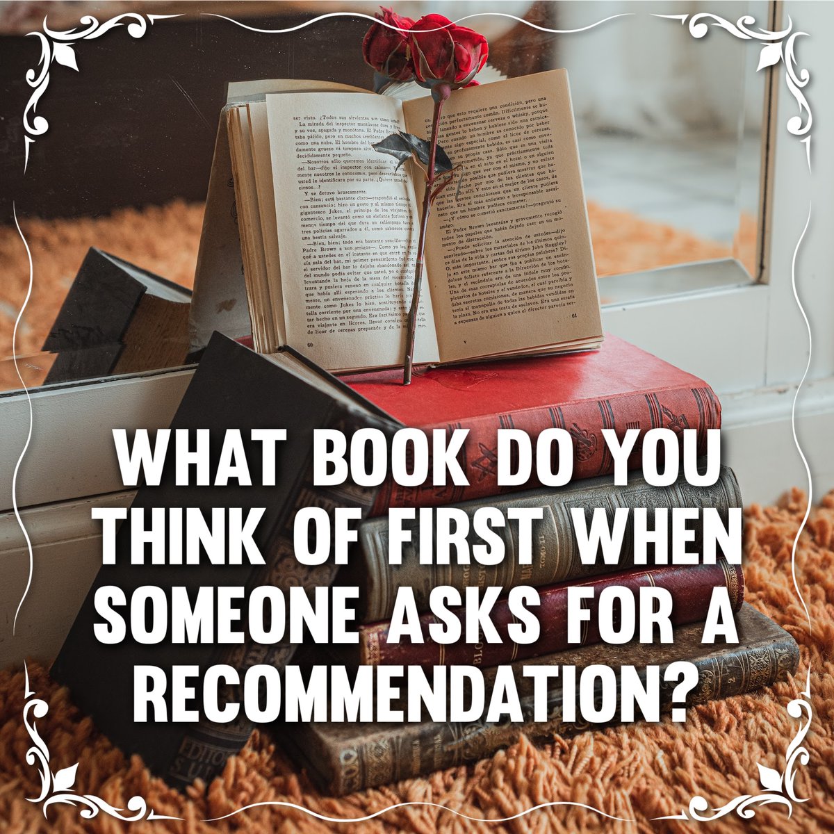 I have several go-to recommendations. The Lowcountry Mysteries by Lyla Payne, FairyTale by Stephen King, and The Taking by Dean Koontz all come to mind for easy recommendations. 

#BecauseAllTheBooks #BookRecommendations #ReadThis #BookSuggestions