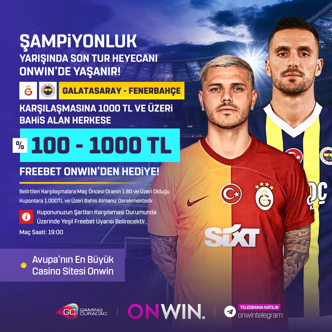 🔥 DEV DERBİDE KAZANAN KİM OLACAK ?

🇹🇷 #GALATASARAY - #FENERBAHÇE 🇹🇷

💰 Maç öncesi 1.70 oran ve üzeri minimum 1.000 TL değerinde bahis alan tüm kullanıcılarımıza kuponu kazansa da kaybetse de;

🎁 %100 - 1.000 TL FREEBET HEDİYE !

⚡️ Giriş : cutt.ly/onwingunceladr…