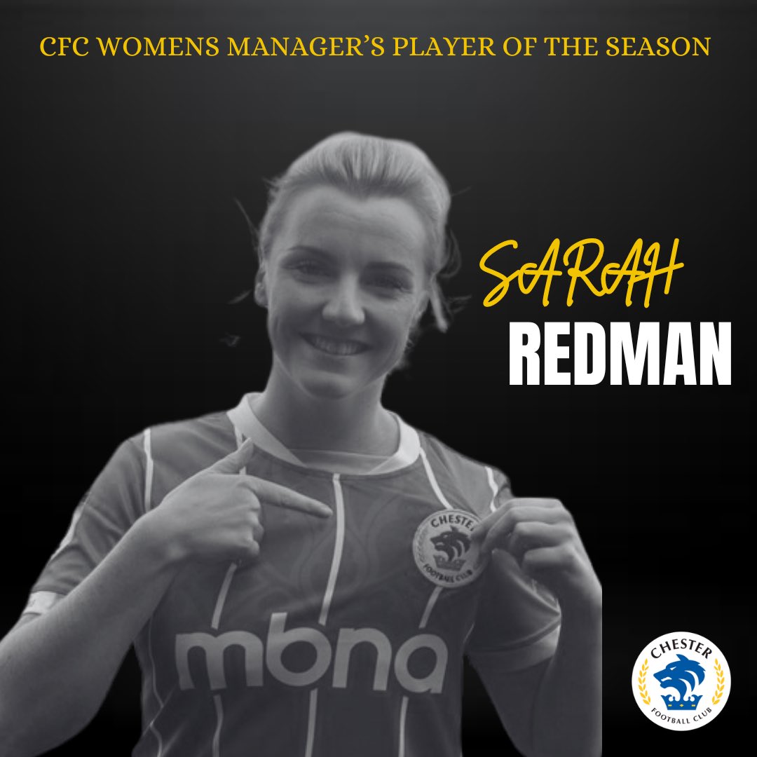 Sarah Redman is the CFC Women’s Manager’s Player of the Season 👏 #OurClub | #ChesterFC 🔵⚪️