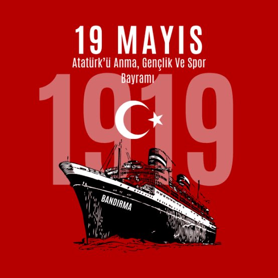 19 Mayıs Atatürk’ü Anma, Gençlik ve Spor Bayramımız kutlu olsun.
#19Mayıs