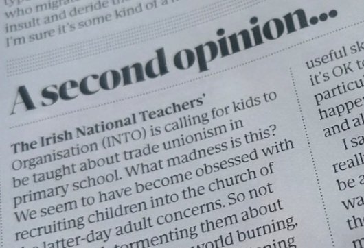 Imagine educating children about trade unionism.. madness! 

Ciara Kelly really doesn't like unions.

Our young people are the future of the trade union movement.

Our union 
Our power 

@INTOnews
@forsa_union_ie
@irishcongress

#JoinAUnion
#BetterInATradeUnion