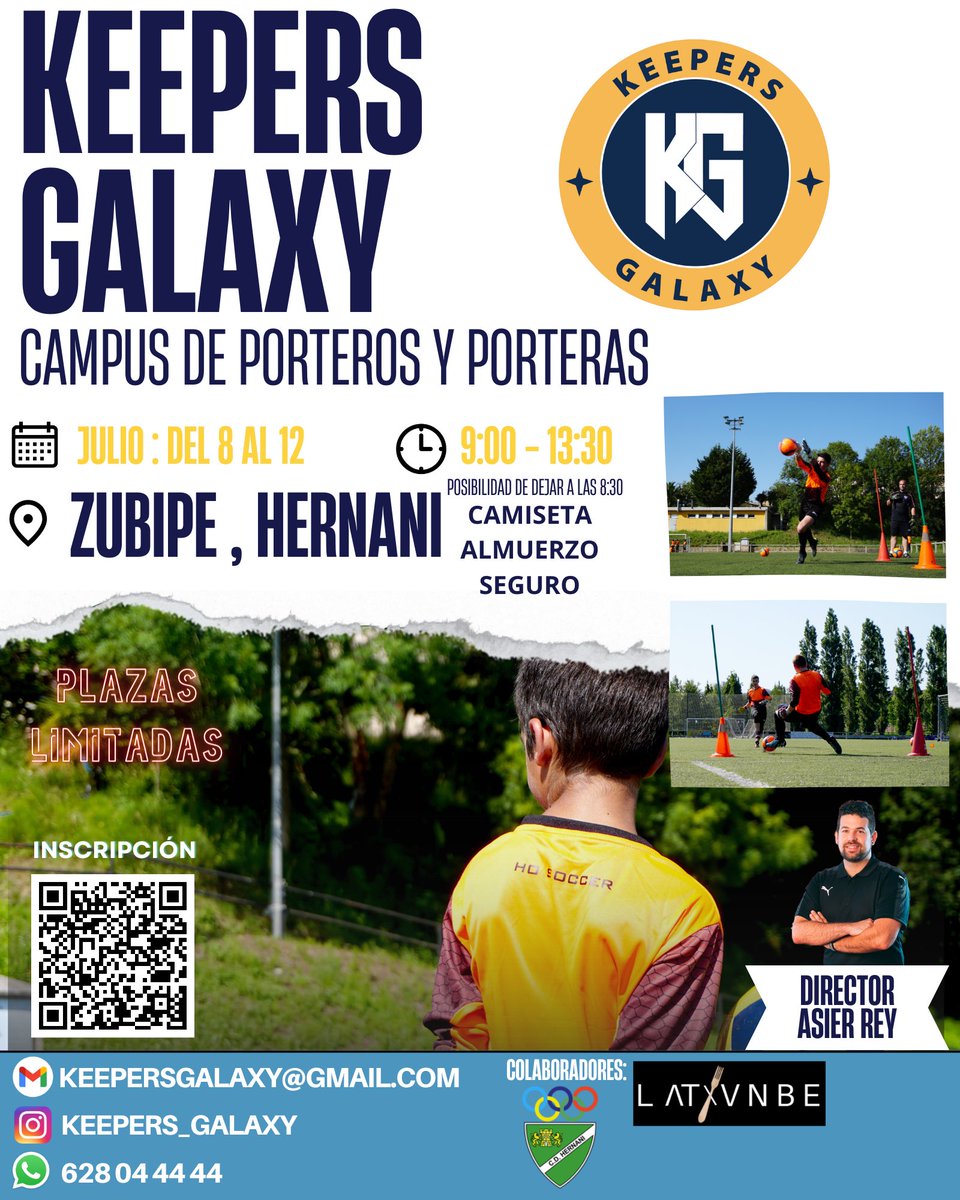 El Campus de Porteros de Keepers Galaxy ya está abierta! 🌟🧤 No pierdas la oportunidad de ser parte de esta experiencia única del 8 al 12 de Julio. Si quieres mejorar tus habilidades, divertirte y entrenar con los mejores, ¡este es tu momento! onx.la/73411 ¡