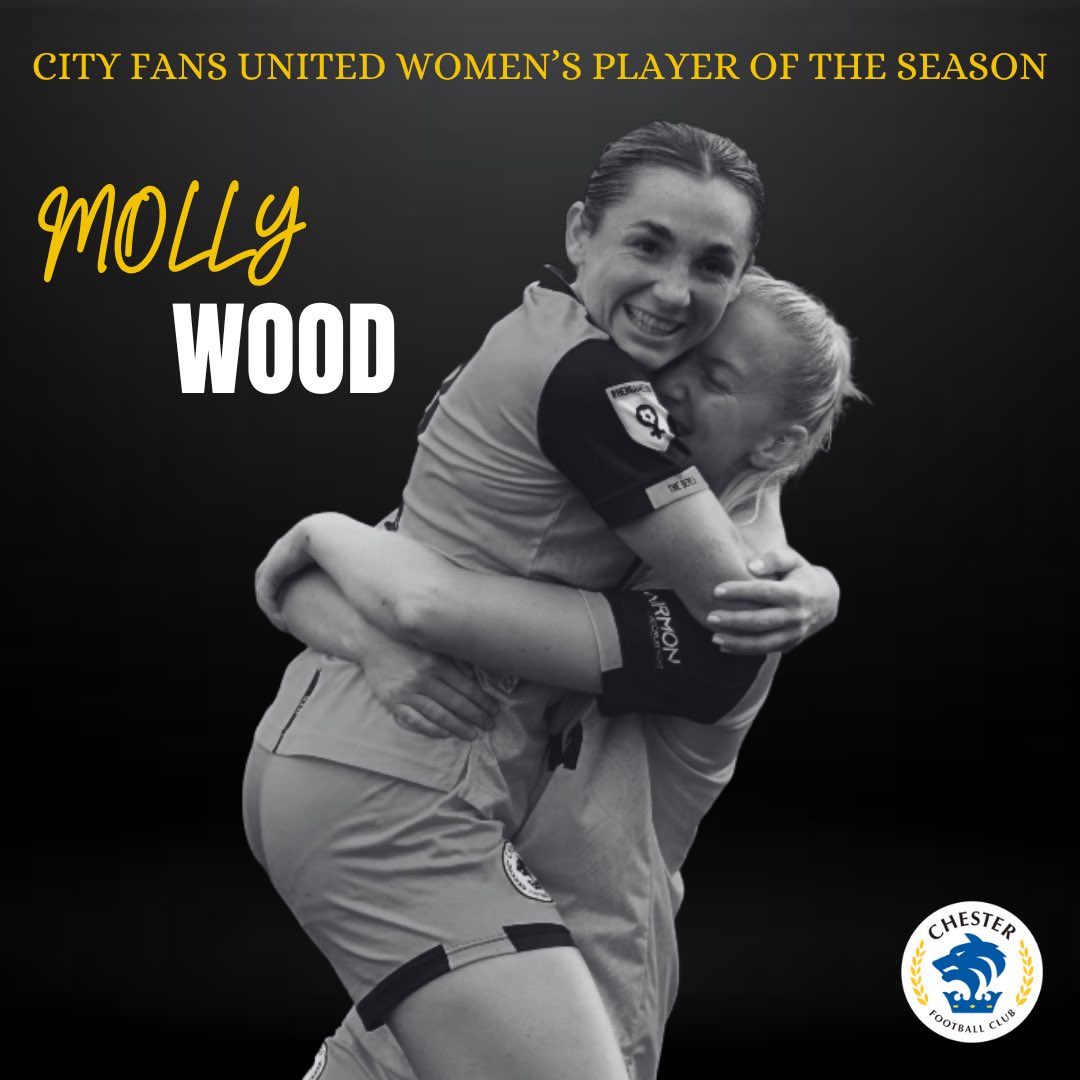 The final award of the evening went to Molly Wood who is the @CityFansUnited Women’s Player of the Season ✊ #OurClub | #ChesterFC 🔵⚪️