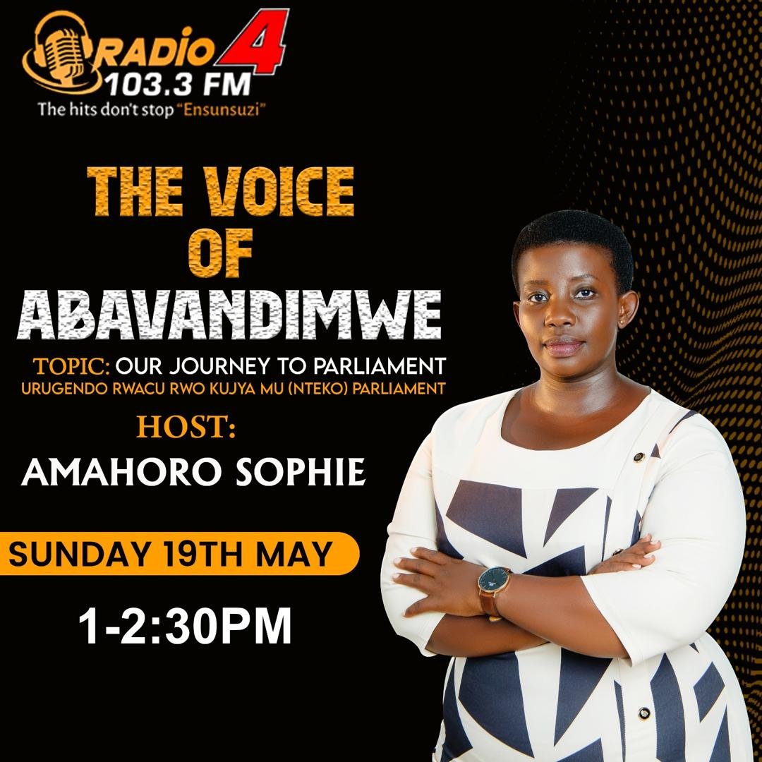 ON AIR: The Voice Of Abavandimwe with Amahoro Sophie. Topic: Our Journey to Parliament ( Urugendo rwacu rwo kujya mu (Nteko) parliament) Tune in to 103.3, Ensunsuzi and follow the conversation. #VoiceOfAbavandimwe || #Radio4UG