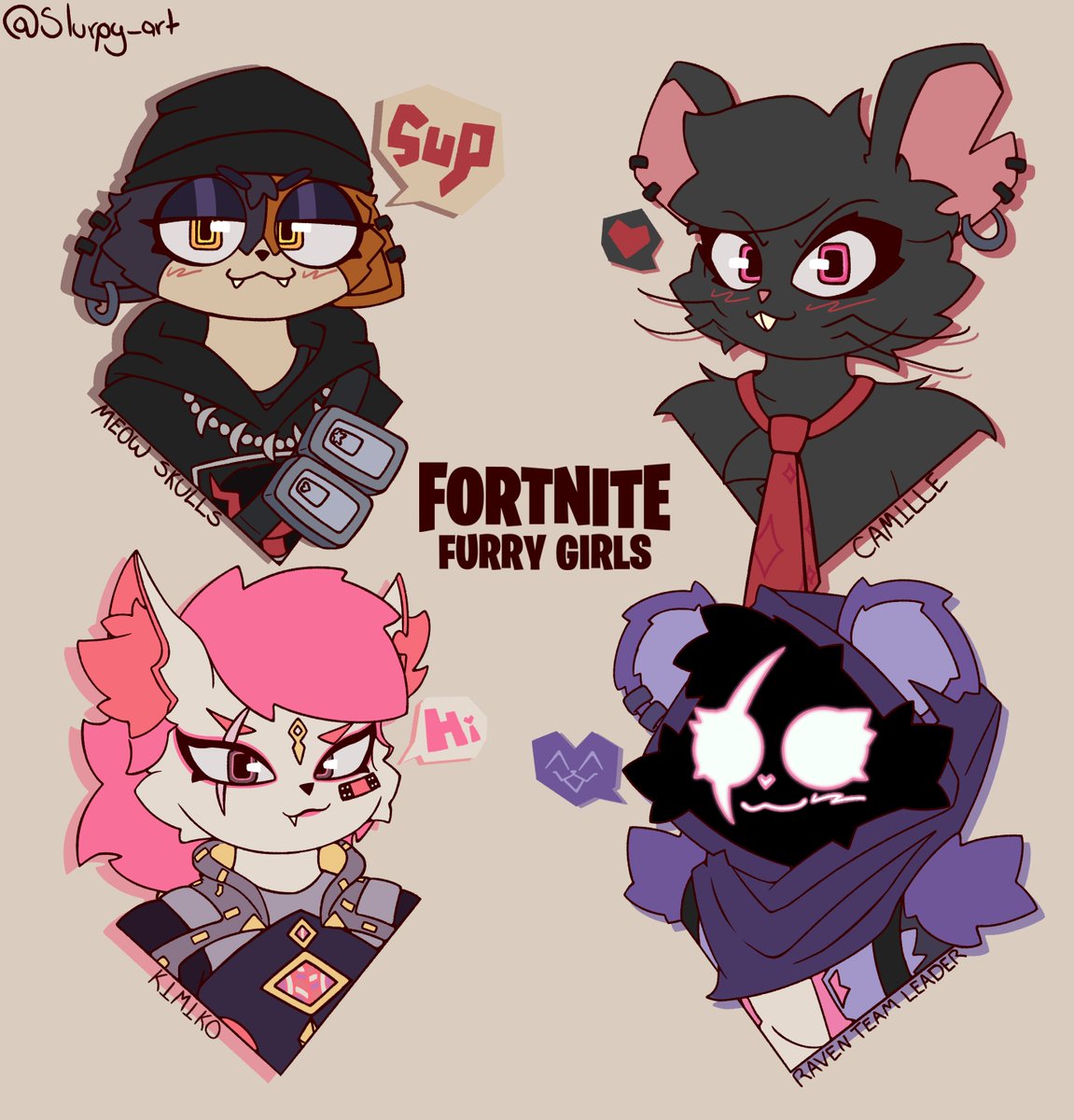 Fortnite Furry Girls 🩵🐇
#MeowSkulls #Camille #Kimiko #RavenTeamLeader