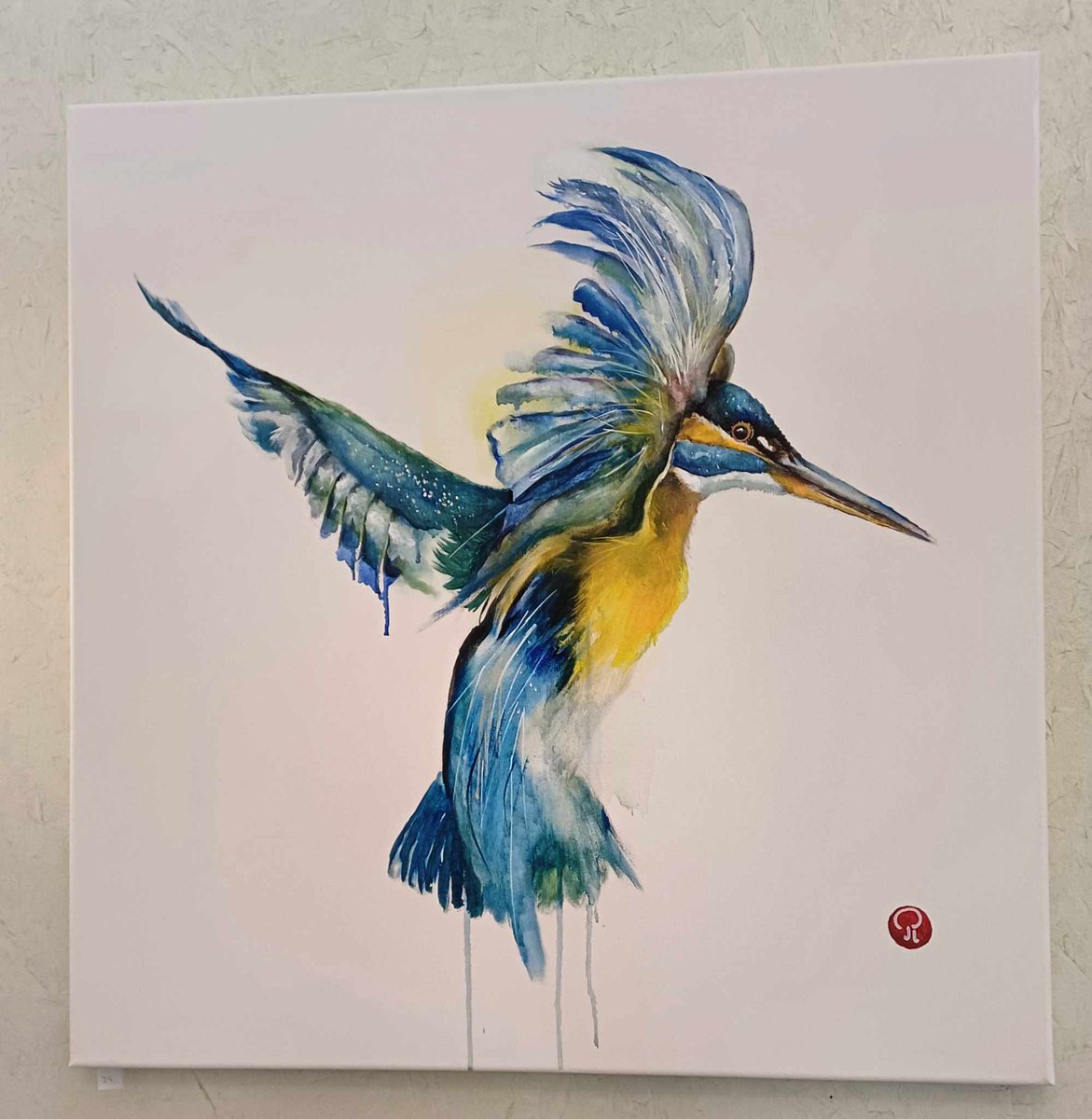 BerghConny's tweet image. Målning av Per Ingemarsson, Ljungby. Från en utställning i Angelstad. Han målar "Flygande färgklickar", men även andra fina djur sedan en tid tillbaka.
@iamkingfisher