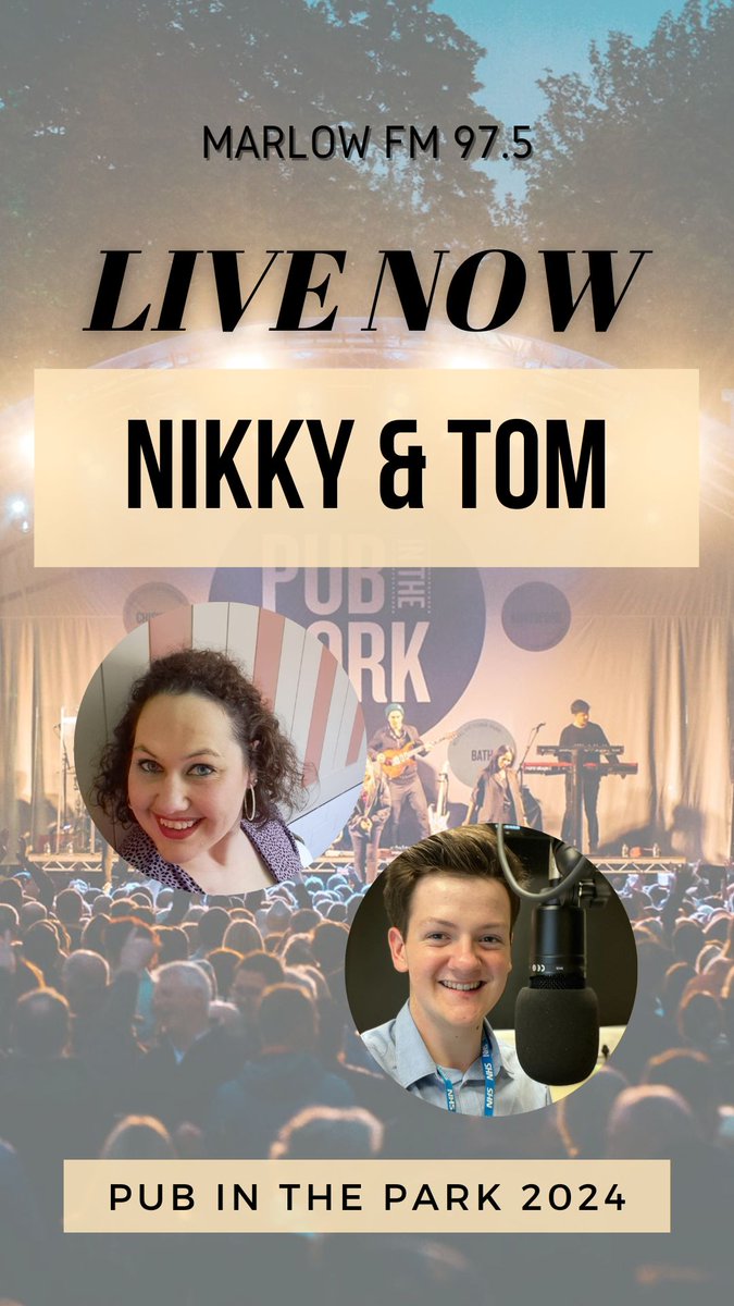 Marlow FM 97.5 (@marlowfm) on Twitter photo It's the final day at <a href="/Pubinthepark_/">Pub in the Park</a> We hope to see you there & if you are, come and say hello.
Can't make it, listen to our LIVE broadcast
12 - 6 pm with all the latest coverage, interviews and fantastic music.
Listen live:
radioplayer.marlowfm.co.uk #mobapp #smartspeaker It's the final day at <a href="/Pubinthepark_/">Pub in the Park</a> We hope to see you there & if you are, come and say hello.
Can't make it, listen to our LIVE broadcast
12 - 6 pm with all the latest coverage, interviews and fantastic music.
Listen live:
radioplayer.marlowfm.co.uk #mobapp #smartspeaker