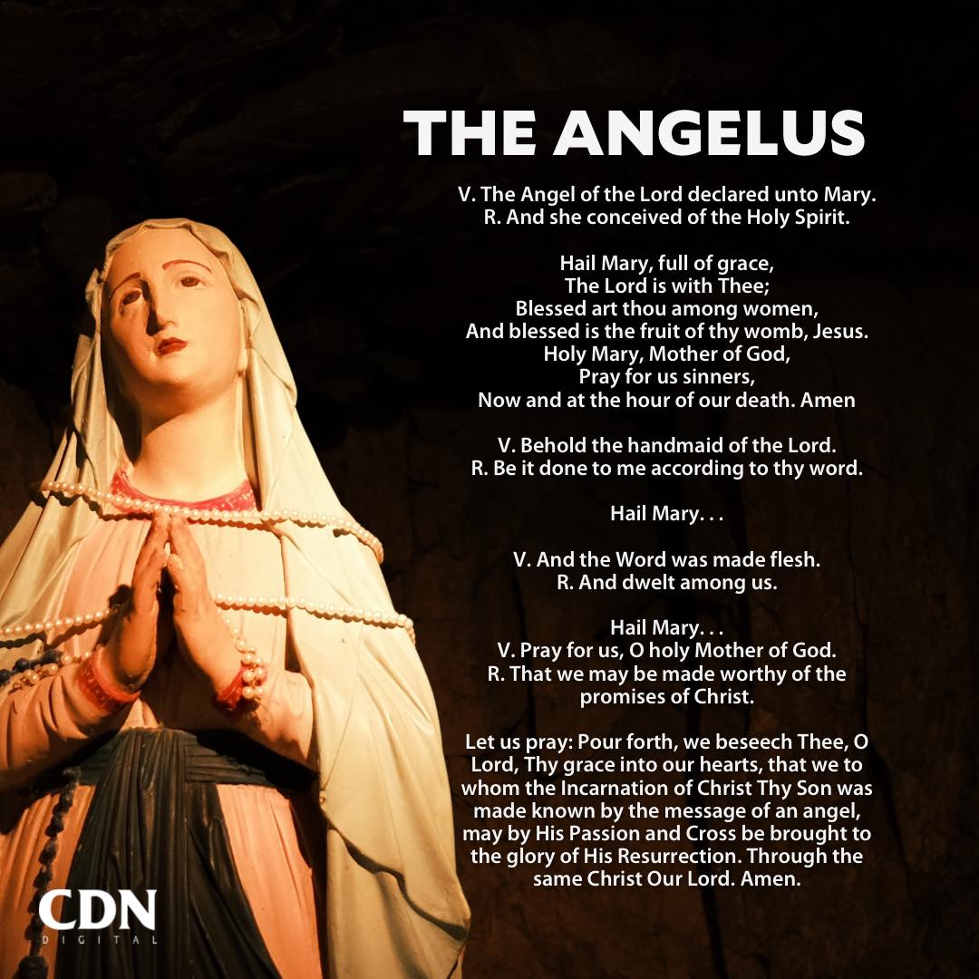 Let us pray The Angelus.  🙏 #CDNDigital #CDNPrayers