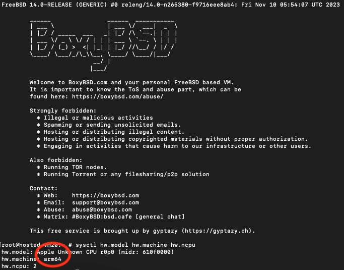 What is happening here...? Stay tuned!

#BoxyBSD #ARM64 #AARCH64 #FreeBSD #NetBSD #OpenBSD #hosting #vm #virtualmachine #free #opensource