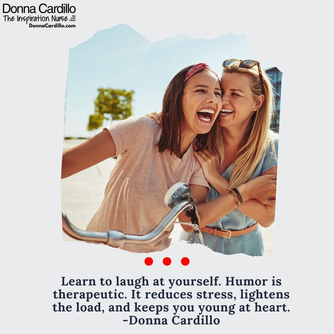 Learn to laugh at yourself. #Humor is therapeutic. It reduces #stress, lightens the load and keeps you #youngatheart. #mentalhealthawareness #selfcare #smile #laugh