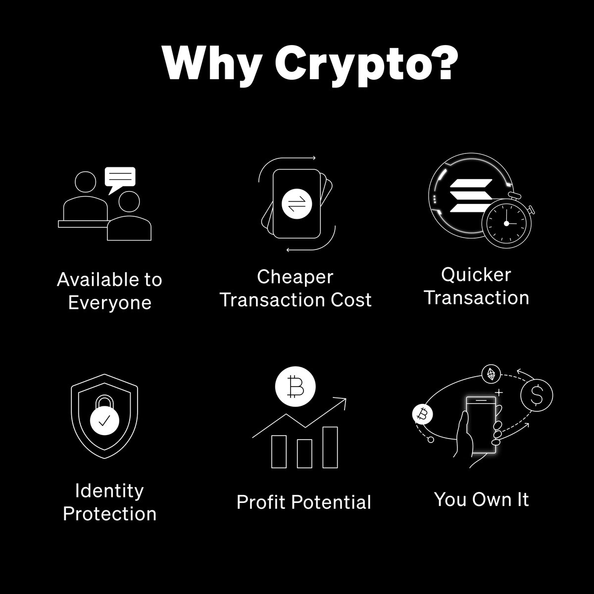 okx's tweet photo. Here are 6️⃣ reasons to get into #crypto 👇 

What did we miss? 👀 https://t.co/i6dSXcTSbA