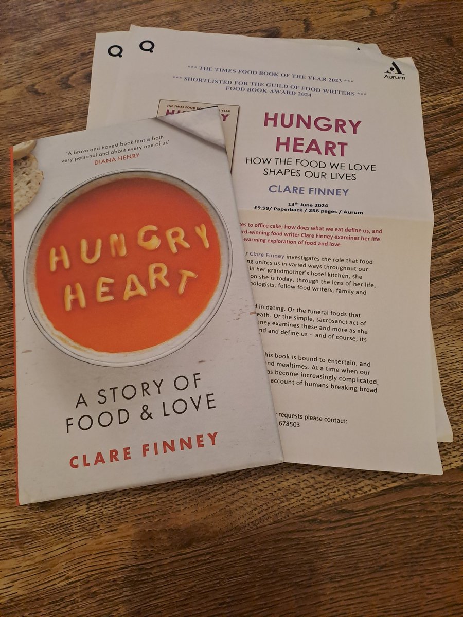 #bookpost. Thank you, @aurumpress and @RandomTTours for a copy of Hungry Heart by Clare Finney-a book about how food we love can shape our lives. #HungryHeart.