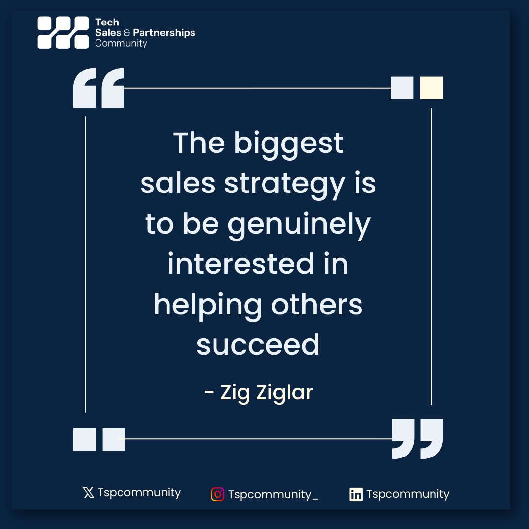 Here's to a week filled with productivity and achievements! 🎉
#salesquotes #techsales #tspcommunity