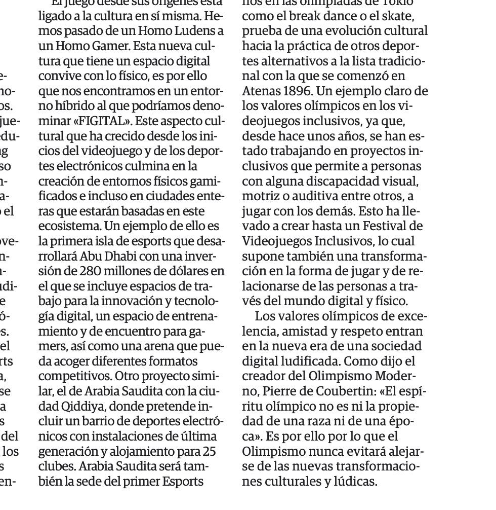 Esport Talent Canarias 🇮🇨 (@esporttalentcan) on Twitter photo Esta semana escribe Miguelo Betancor sobre los #esports y el movimiento olímpico en el #lunesdelectura 🎮
La relación entre ambos ámbitos es mayor de lo que parece y ha avanzado mucho en los últimos 5 años 🚀
Acceso completo <a href="/laprovincia_es/">La Provincia</a> 🗞️ Esta semana escribe Miguelo Betancor sobre los #esports y el movimiento olímpico en el #lunesdelectura 🎮
La relación entre ambos ámbitos es mayor de lo que parece y ha avanzado mucho en los últimos 5 años 🚀
Acceso completo <a href="/laprovincia_es/">La Provincia</a> 🗞️