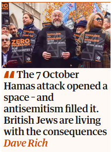 Correction: Antisemitism has rather been fueled by Israel's bloodthirsty, entirely disproportional #Gaza massacre following on from that OCT 7 attack theguardian.com/commentisfree/…