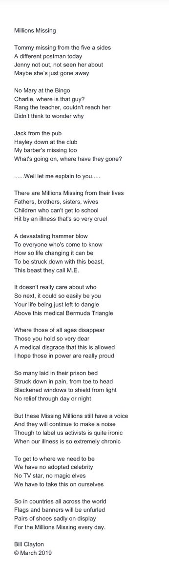 #MillionsMissing A poem about the Millions Missing from their lives due to #ME #MEAwareness #MEAwarenessWeek #MEAwarenessHour