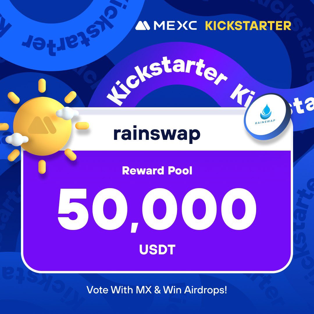 #Rainswap , das die besten Preise in #DeFi für Händler und dApps bietet, kommt zum #MEXCKickstarter 🚀

🗳Stimme mit $MX ab, um Airdrops zu teilen
📈 $RSW /USDT-Handel: 20.05.2024, 12:00 Uhr 

Details: mexc.com/support/articl…