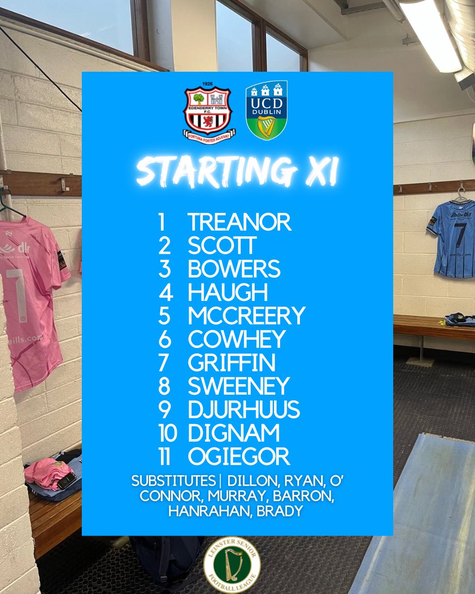STARTING XI | @LSLLeague Final game of the season for our Sunday side as we take on @EdenderryTown in Paddy Maloney park.