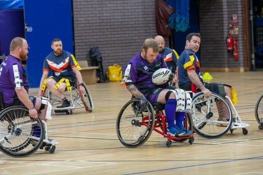Action shots from todays Wheelchair Rugby League game 🆚 @BrentwoodRLFC 😁 photo credits Ian Davidson 1/3