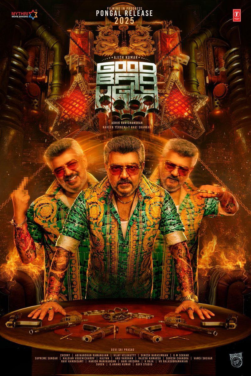 Abinandhan Ramanujam (@abinandhanr) on Twitter photo Expect the unexpected!
#GoodBadUgly In Cinemas Pongal 2025 🔥
Shooting in Progress!
<a href="/MythriOfficial/">Mythri Movie Makers</a> <a href="/Adhikravi/">Adhik Ravichandran</a> <a href="/ThisIsDSP/">DEVI SRI PRASAD</a> <a href="/AbinandhanR/">Abinandhan Ramanujam</a> <a href="/editorvijay/">Vijay Velukutty</a> @GoodBadUoffl <a href="/SureshChandraa/">Suresh Chandra</a> <a href="/supremesundar/">Supreme Sundar</a> Expect the unexpected!
#GoodBadUgly In Cinemas Pongal 2025 🔥
Shooting in Progress!
<a href="/MythriOfficial/">Mythri Movie Makers</a> <a href="/Adhikravi/">Adhik Ravichandran</a> <a href="/ThisIsDSP/">DEVI SRI PRASAD</a> <a href="/AbinandhanR/">Abinandhan Ramanujam</a> <a href="/editorvijay/">Vijay Velukutty</a> @GoodBadUoffl <a href="/SureshChandraa/">Suresh Chandra</a> <a href="/supremesundar/">Supreme Sundar</a>