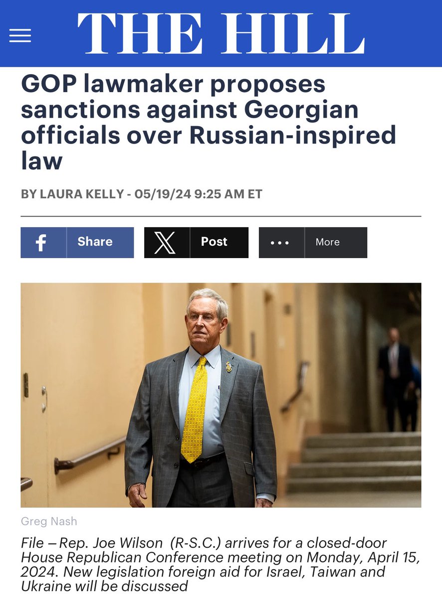 There is still time to stop the Russian law and save Georgia’s sovereignty 🇬🇪 thehill.com/policy/interna…