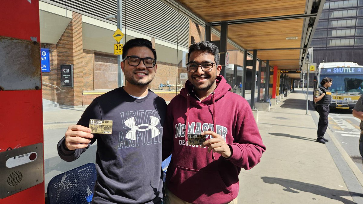 It's a beautiful day to kick off Customer Appreciation Week. These lucky customers walked away with some #HSR150 goodies. We have commemorative PRESTO cards, notebooks, buttons and posters to give away. We hope to see you today!
