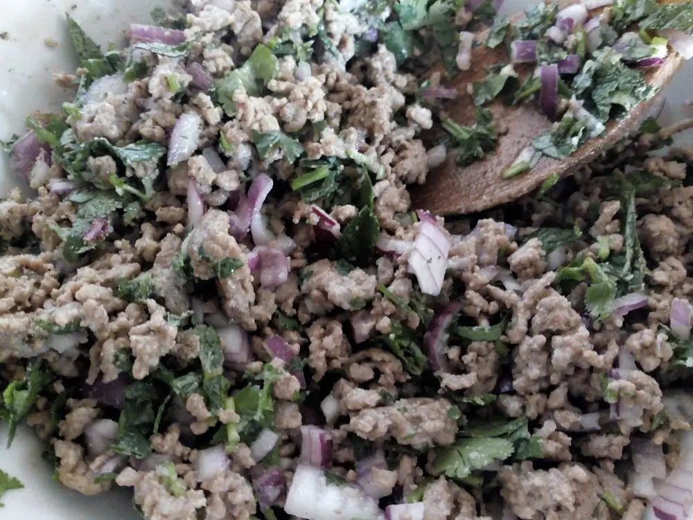 Moo larb is the perfect dish for a hot summer’s day. It’s very easy to make and refreshing. It’s kind of a meat salad which hails from South East Asia and is Lao's national dish. Here's our recipe. (Veggie version available too.) verytastyworld.com/recipe-moo-lar…