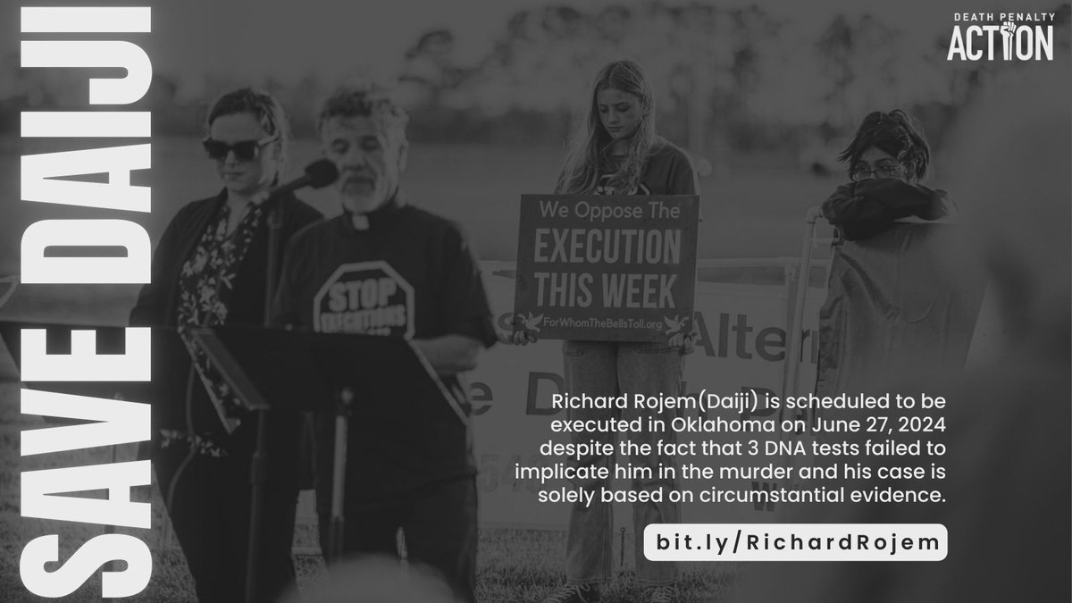#RichardRojem is scheduled for execution in Oklahoma on June 27, 2024 for the 1984 murder of Layla Cummings. Rojem has always maintained his innocence. Three different DNA tests fail to implicate him, the courts acknowledge that his conviction is based on circumstantial evidence.
