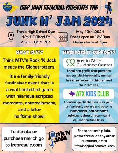 Junk N’ Jam 2024 supporting  <a href="/atxkids_club/">ATX KIDS CLUB</a> is today. Visit bit.ly/3UMtzqf to learn more. @texasonefund