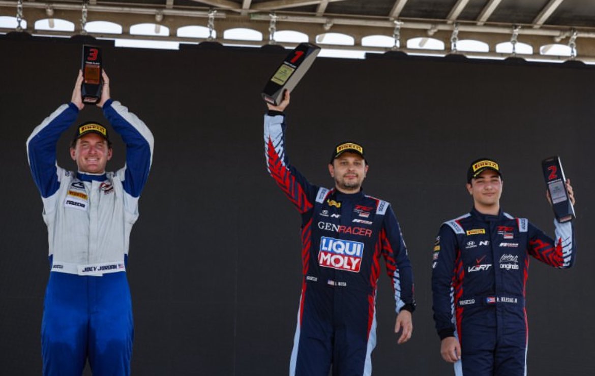 There's nothing quite like that race-winning feeling!🏆🏁✨

Don't miss out on race 2 this morning at 10:35 AM CT! Click the link in our bio for live timing!🔗🕐

#GTCOTA #TCAmerica