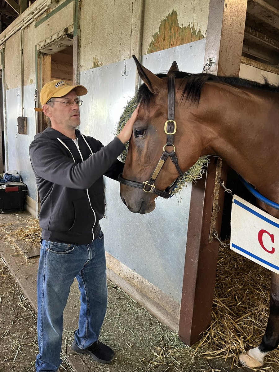 #LadyMilagro nice relaxing head massage !! Day dreaming about her next race 🐎🐎🐎 @ladererstables @RockyTimeFarm @alfonsito09 @TrainerCMartin @jockeylriverajr @FirstDudeDDF