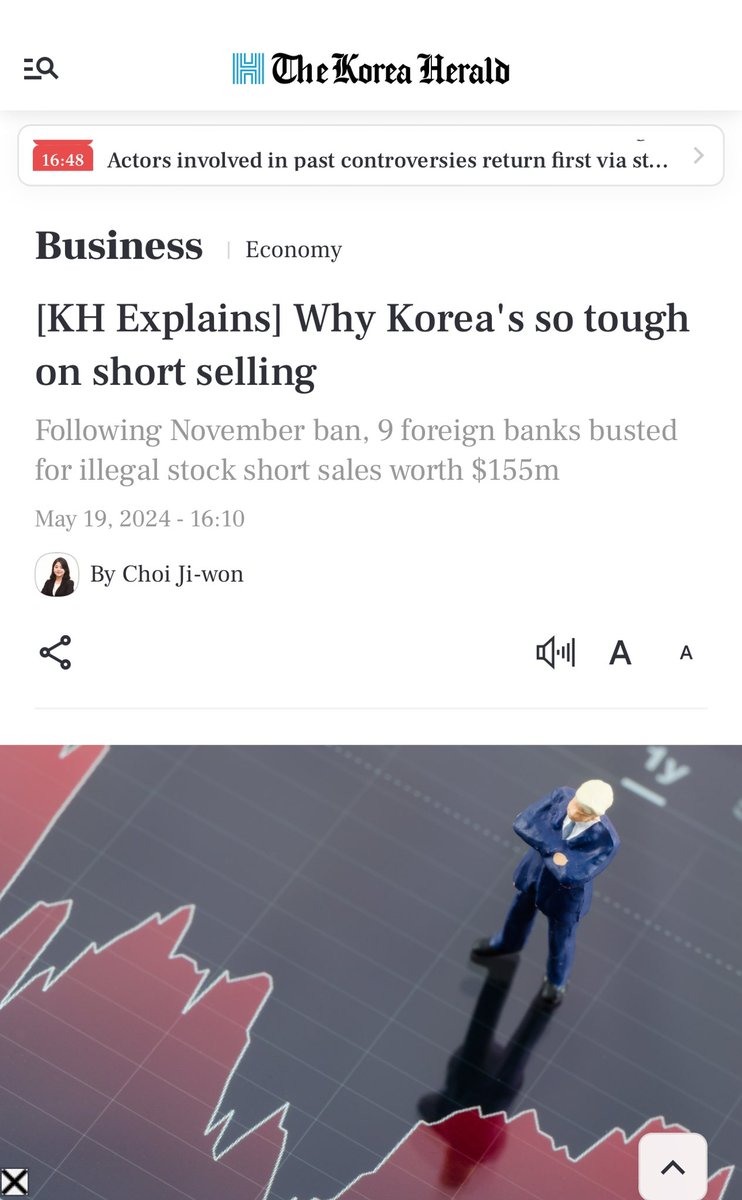 South Korea's Financial Regulators believe other countries would also find counterfeit shares IF they do an investigation like South Korea did 'We are aware that large-scale illegal short selling hasn't been reported elsewhere, suggesting either Korea enforces stricter