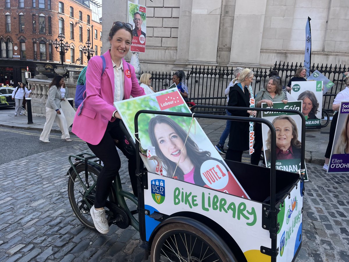 What a day! Thanks to all the drivers, passers-by, & tourists for your cheers & support as we gathered at Dublin City Hall. 55 women candidates, representing the 655+ who are running in #LE2024 to work for their communities. We can reshape our democracy on June 7th #VoteWomen🗳️