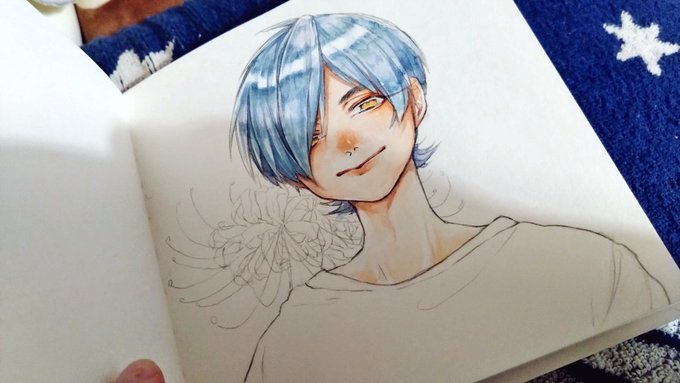 「blue hair closed mouth」 illustration images(Latest)