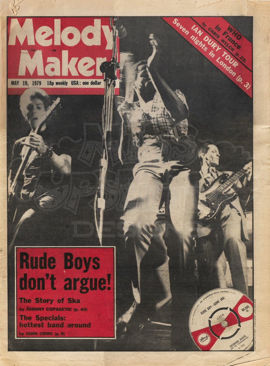 On May 19th, 1979, @thespecials was featured on the cover and in the pages of Melody Maker Magazine. The magazine also ran a photo of Prince Buster dancing with Birgitte Bond, which inspired @HuntEmerson's iconic image, The Beat Girl. @TheEnglishBeat @dave_wakeling