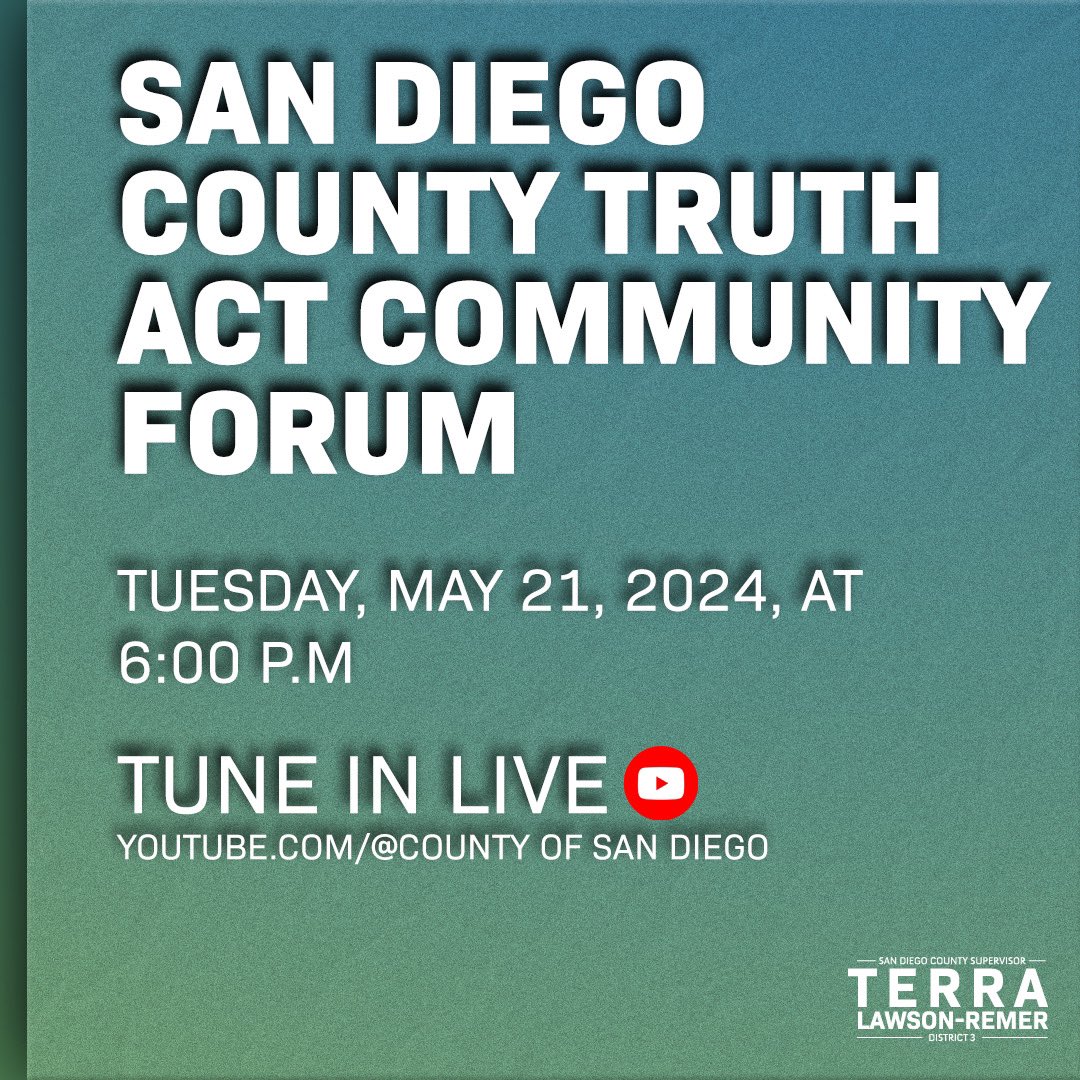 Building trust between law enforcement and immigrant communities is vital for public safety and protecting civil rights. Join us this Tuesday at the TRUTH Act Forum to engage with our Sheriff's Department, ask questions, and share your experiences.