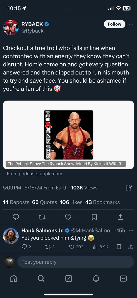 MrHankSalmonsJr's tweet image. Ratio Cryback 😂😂

#Ryback

#Cryback