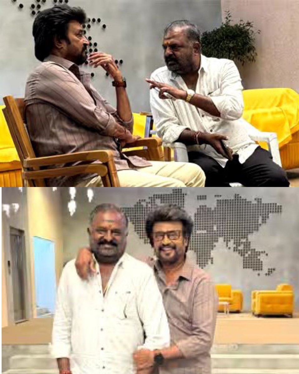 Recently Producer PL Thenappan met #Thalaivar at #Vettaiyan shooting spot  and discussed about industry hit  #Padayappa Re-release. 

He got green signal . Waiting for Re-release on 2024 🔥🔥🔥

#SuperstarRajinikanth | #Rajinikanth | #VettaiyanFromOctober | #Hukum | #CoolieDisco