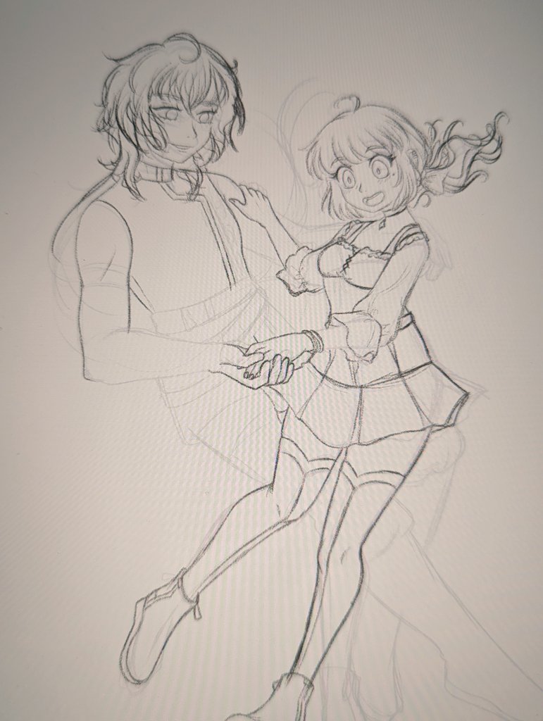 It's still very much a messy WIP but I'm happy with how it's coming along~ Just some flying practice together bc I know my girl Serafina would have Grim take her out IMMEDIATELY. #ADateWithDeathKS #ADateWithDeath